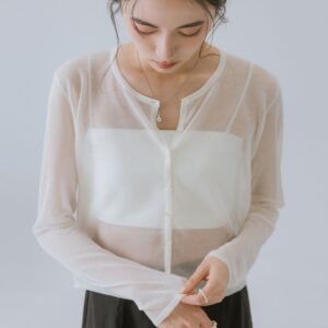 nuhi-透肌簍空針織上衣